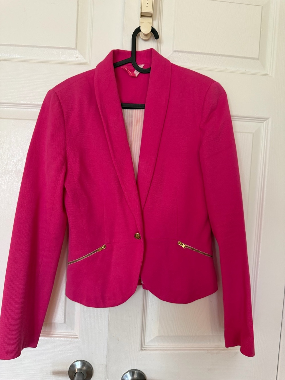 Women’s Hot Pink Blazer Jacket - Classic Single-Button